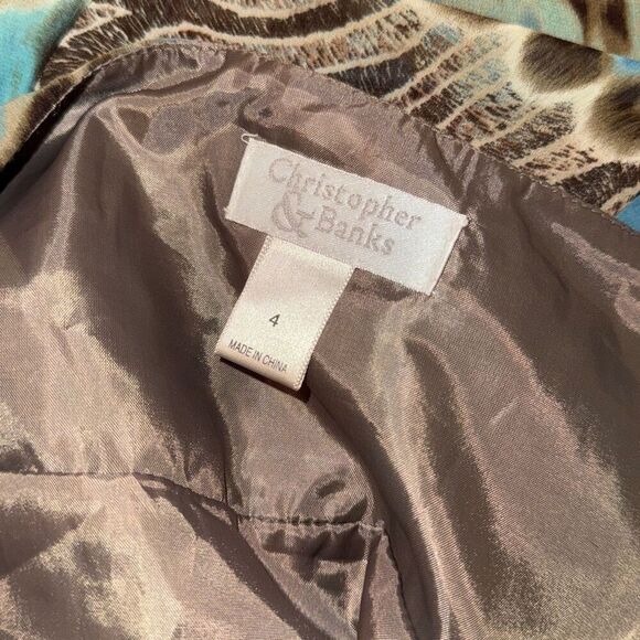 Vintage Animal Print Double Layered Chiffon Midi Skirt Size 4 - Picture 12 of 13